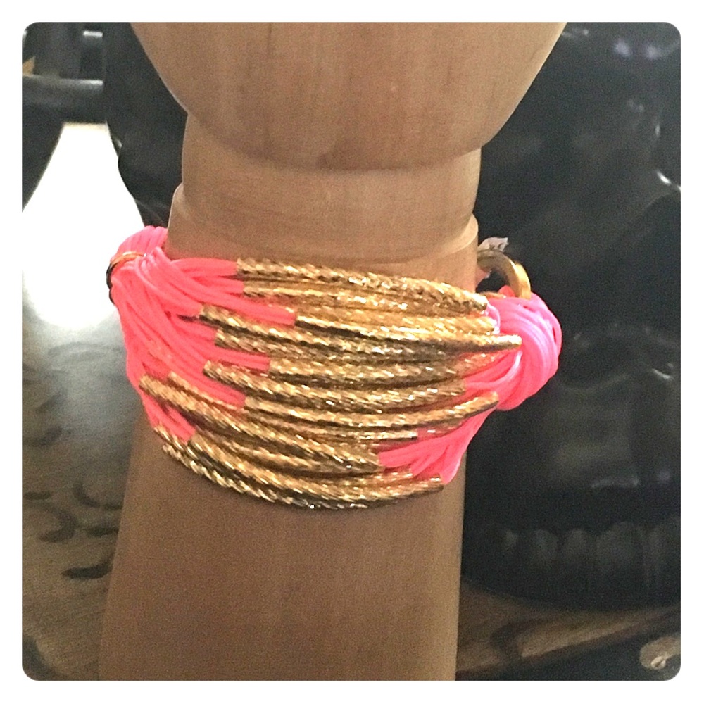Gold & pink bright bracelet